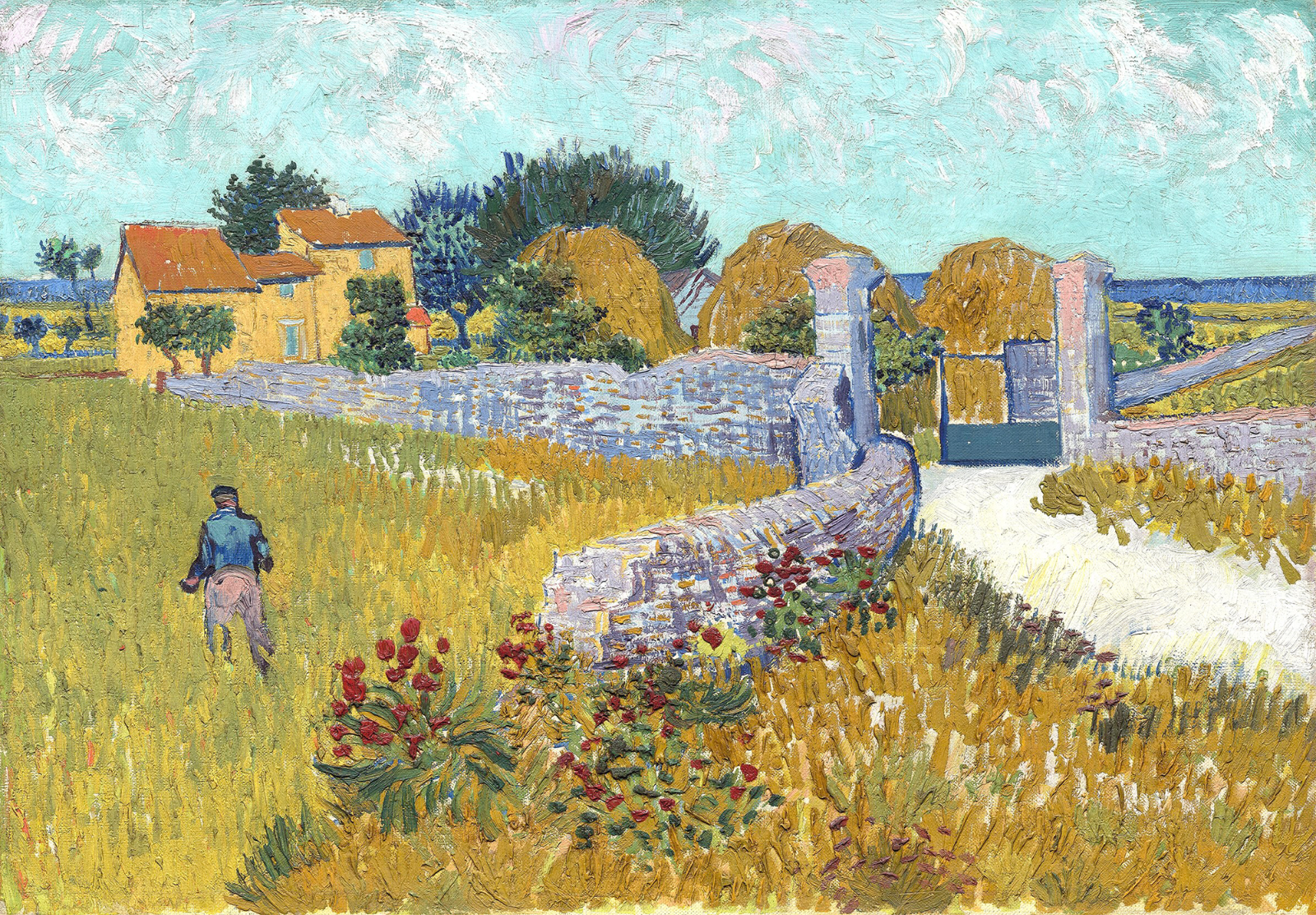 Countryside Garden Walk Poster Golden FieldWall Art- 16×12/20×16/24×18/36×24