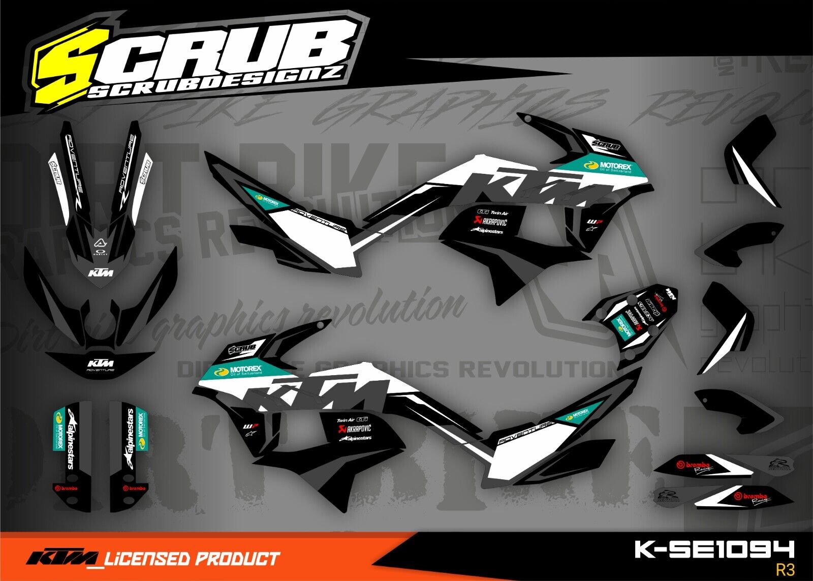 KTM ADVENTURE 2023-2024 790 R 890 R Rally Graphics Decals Stickers