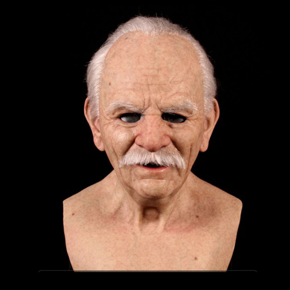 Breaking Bad alte weiße lebensechte Maske Glatze Bart alter Mann Cosplay Halloween Requisiten - Bild 29 von 31