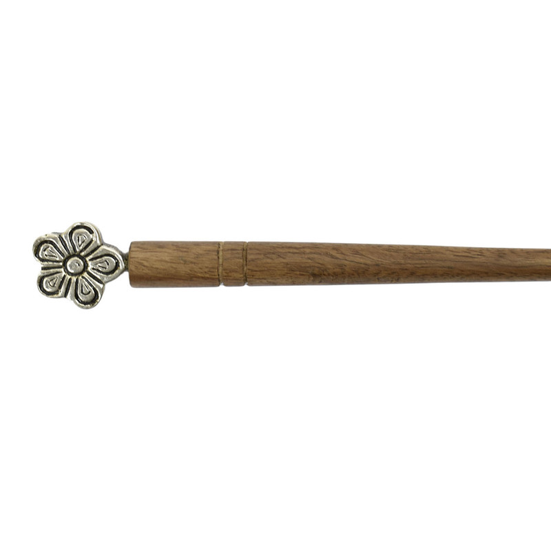 Women Juda Hair Pin Wood & Metal Handmade Beautiful Design Traditional Stick Pin - Picture 34 of 40