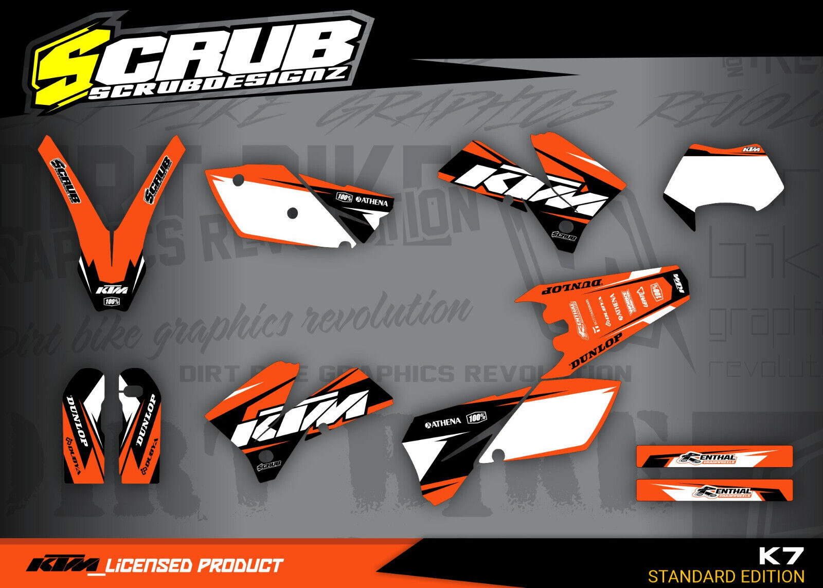 KTM EXC EXCf 125 200 250 300 400 450 525 Graphics 2005 2006 2007 Decals Stickers