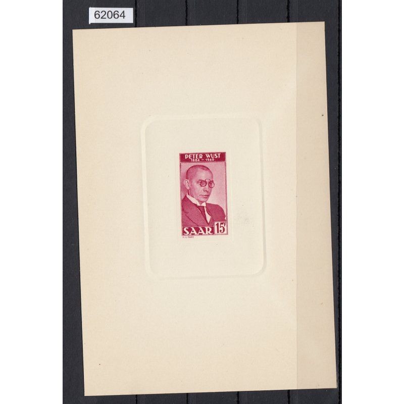 Saarland 1950 Mi. No. 290 M (*) Minister Block preferential printing read