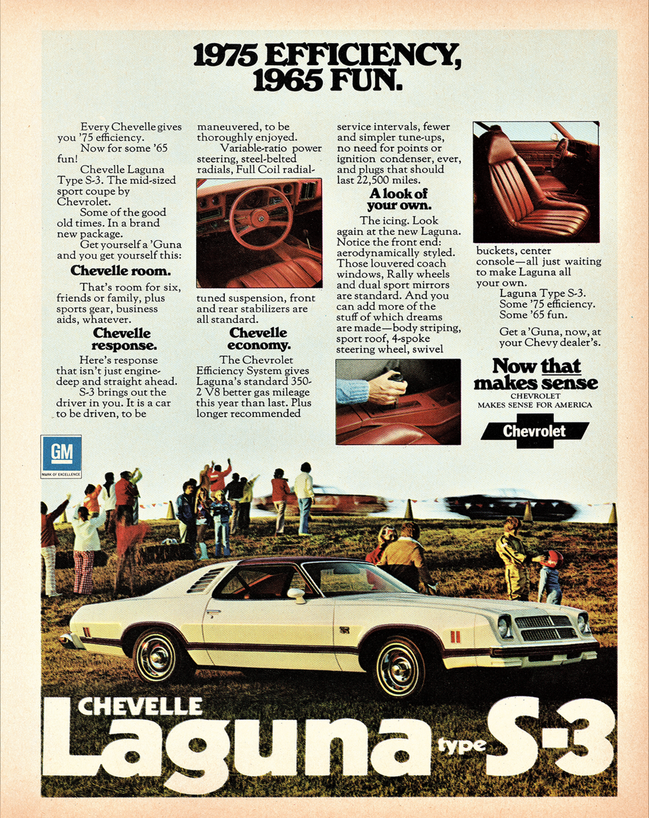 1975 Chevelle Laguna S-3 Poster Muscle Car Ad Wall Art – 12X16/16X20/18X24/24X36