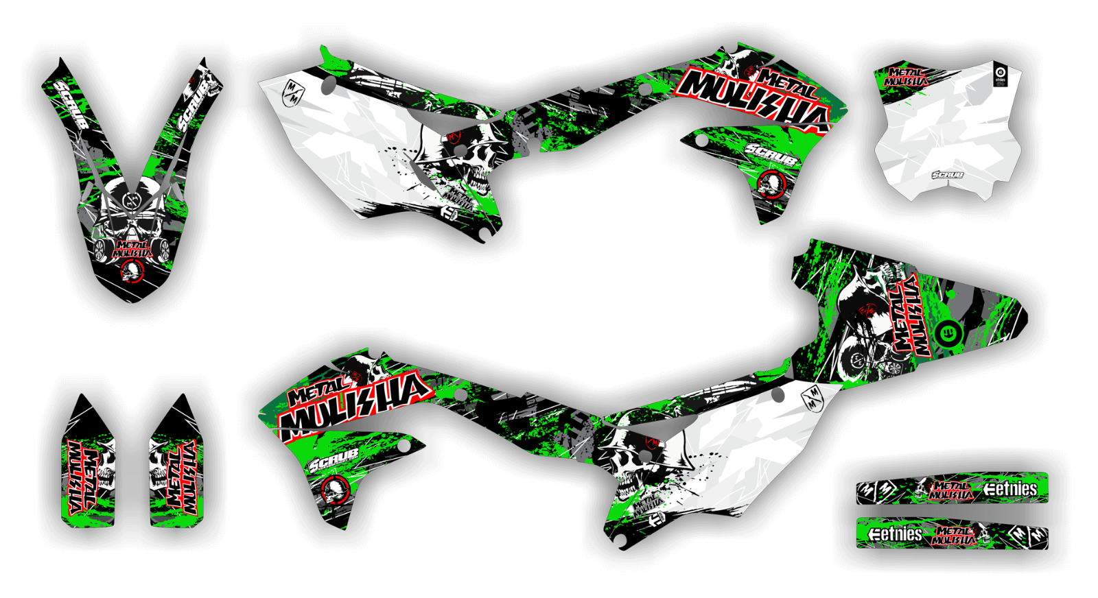 Kawasaki KX250f Graphics 2017 2018 2019 2020 Decals Stickers SCRUB KX 250