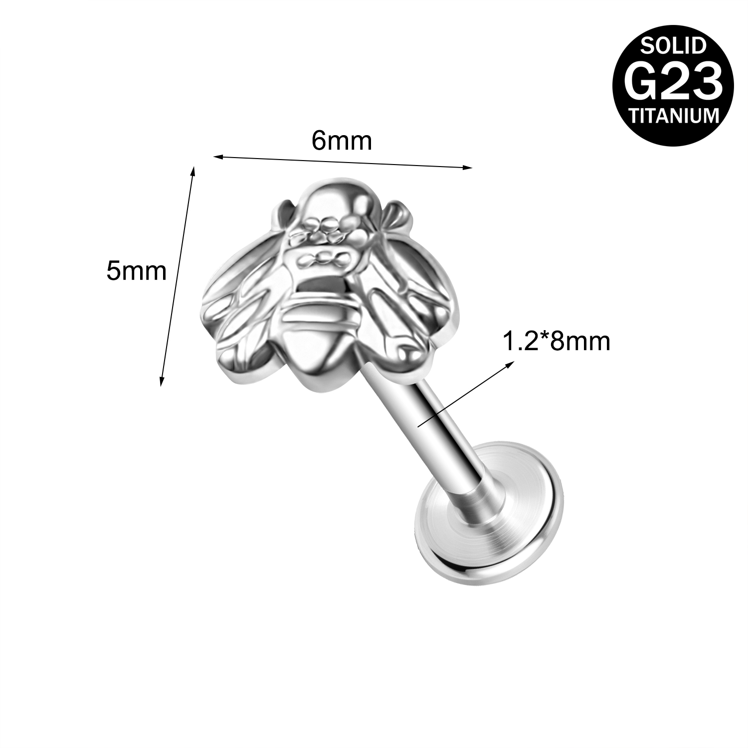 16g G23 Titanium Labret Lip Ring Helix Daith Tragus Earring Labret Lip Piercing - Picture 109 of 156