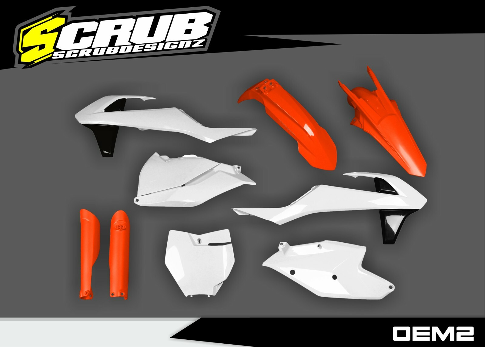 Plastics Kit White Black KTM SX SX-f XC XC-f 2016-2018 125 150 250 300 350 450
