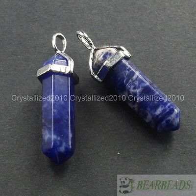 Collana Lunga Con Ciondolo Reiki Chakra In Pietra Naturale Esagonale - Pelle - Multicolore