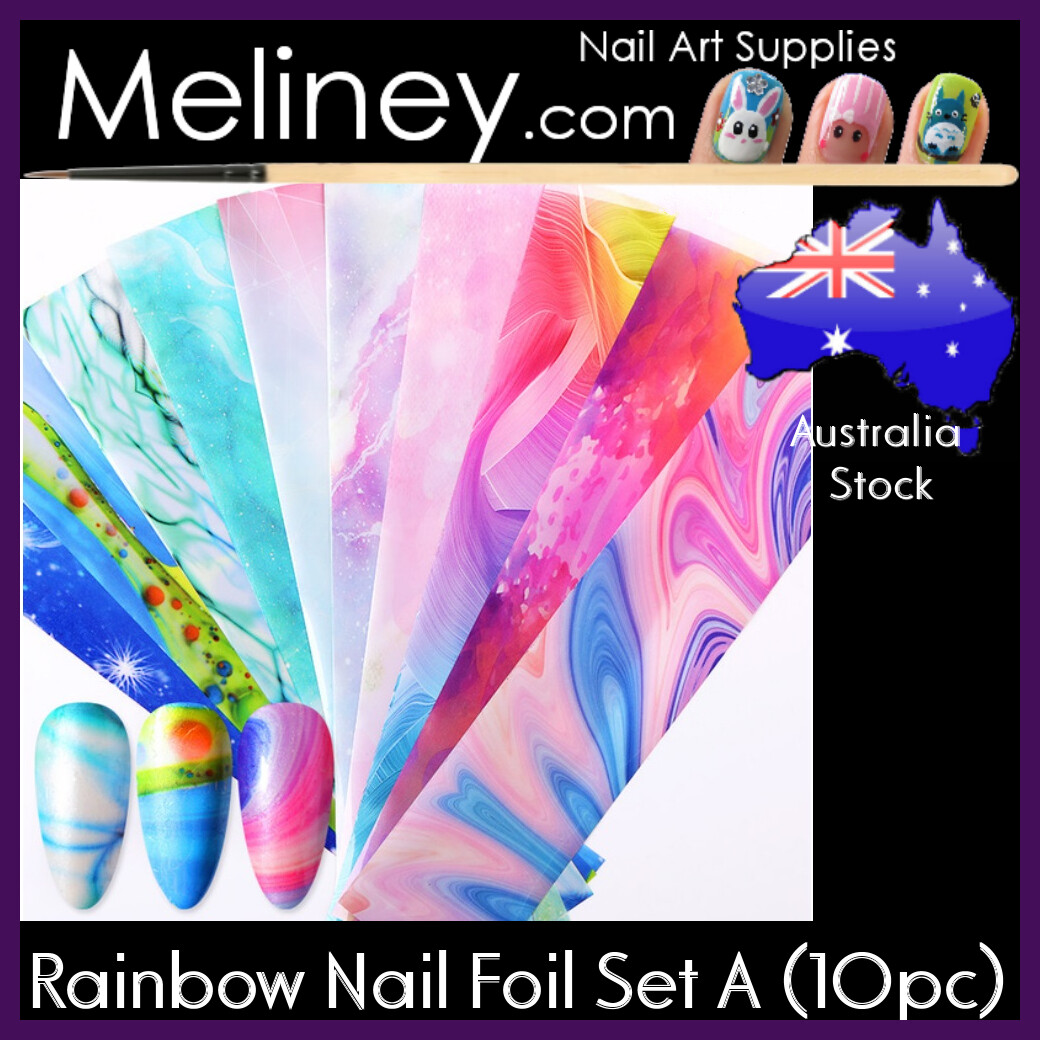 Fur Nail Art Foils Rainbow Transfer Foil sticker Decoration Decal wrap Marble