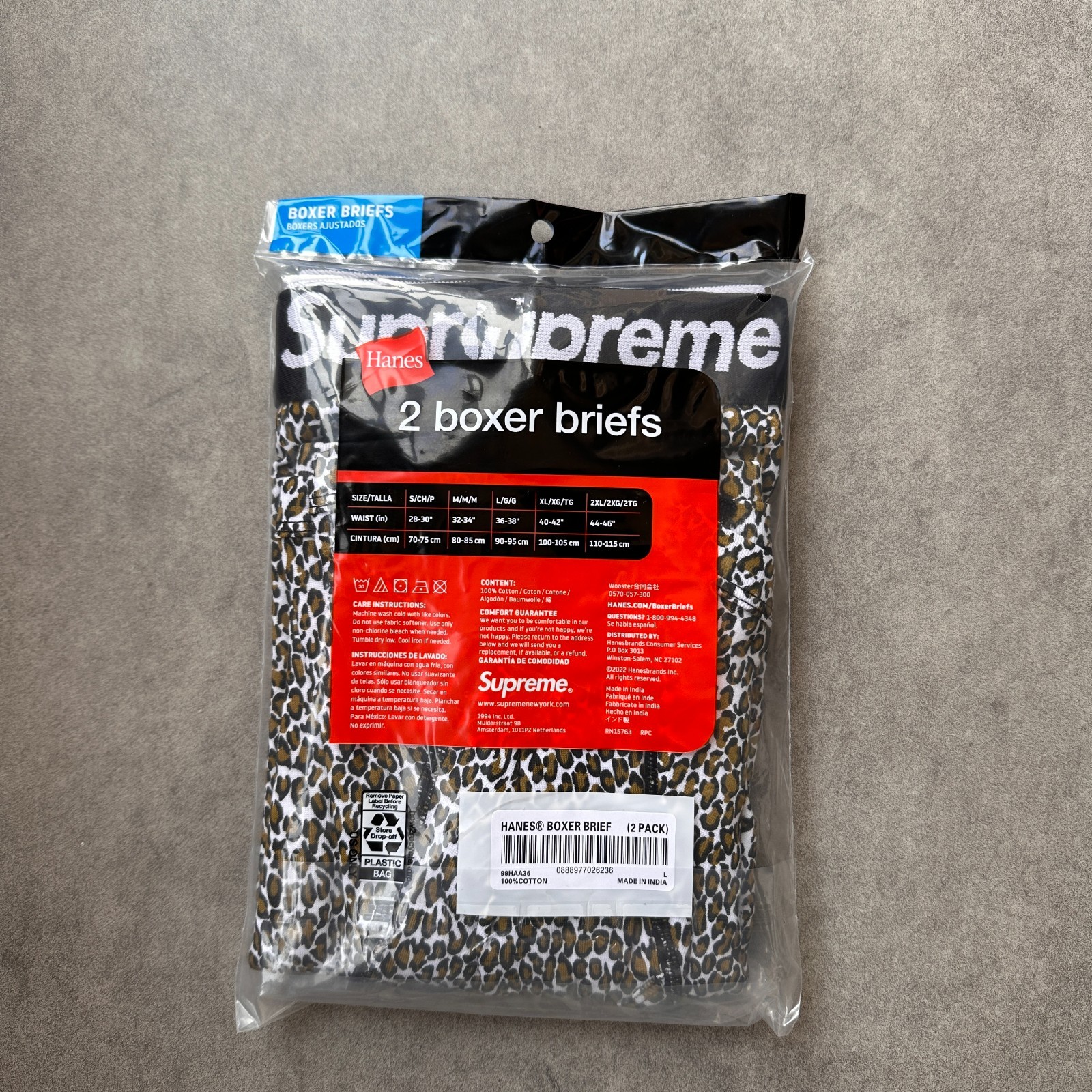 Supreme Boxer Shorts Leopard Print Men's Underwear Streetwear 2
