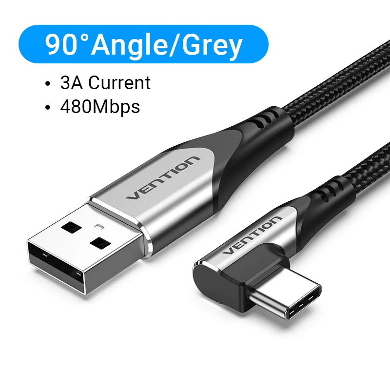 USB Type C Cable 3A 90 Angle Charger Cable Fast Charge Game for Samsung Phone - Picture 17 of 21