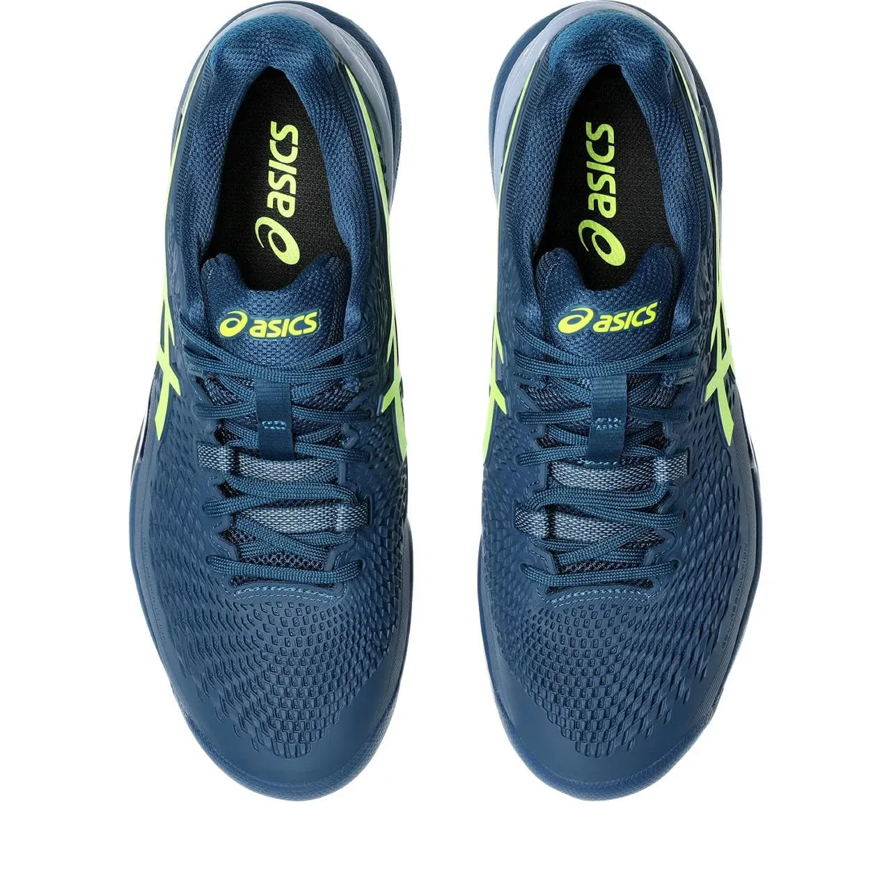 Asics Men's Tennis Shoes GEL-RESOLUTION 9 Mako Blue/Safety Yellow Fr Japan - Picture 49 of 161