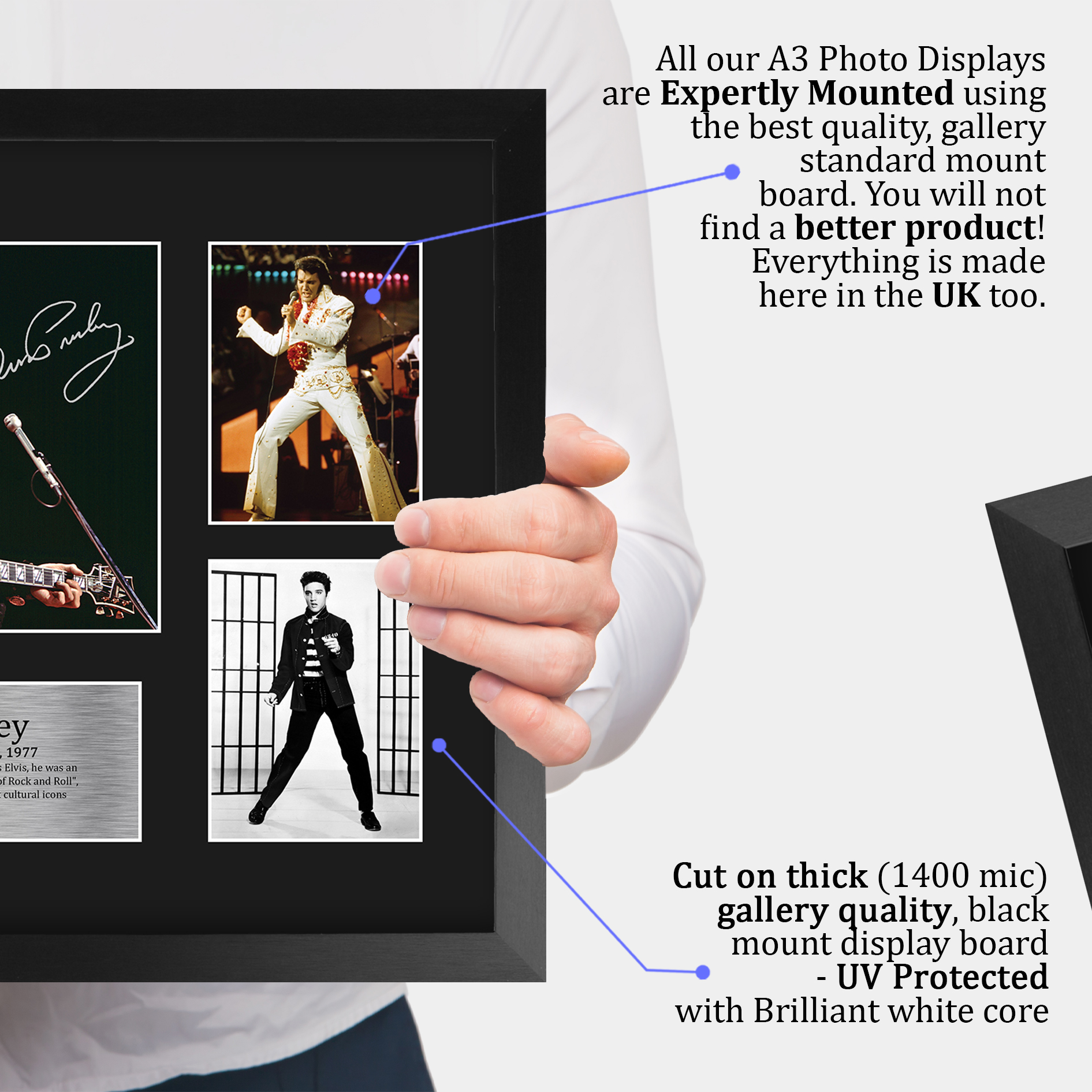 Cartel de autógrafo impreso impreso enmarcado A4 firmado por Elvis Presley regalo musical - Imagen 23 de 38