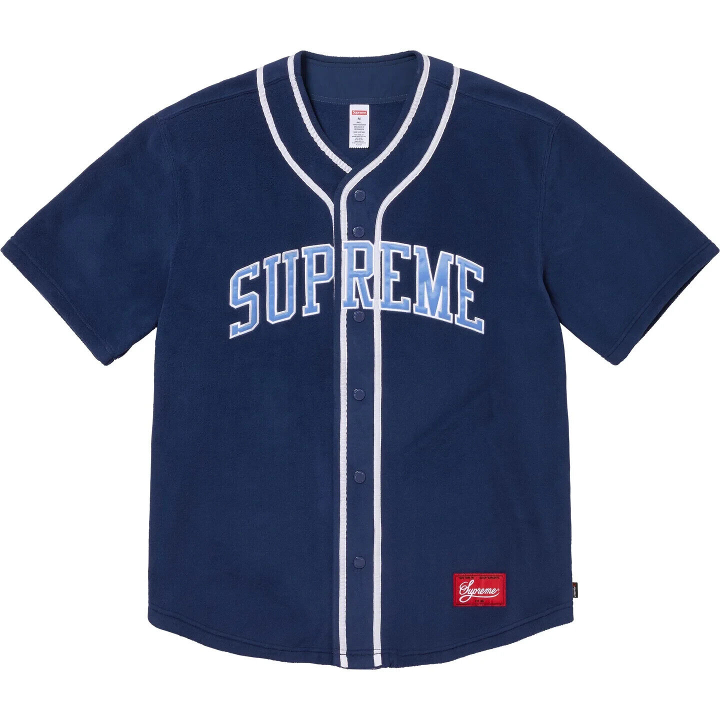 Supreme Polartec Baseball Jersey Black Navy Pink 3colors Size S