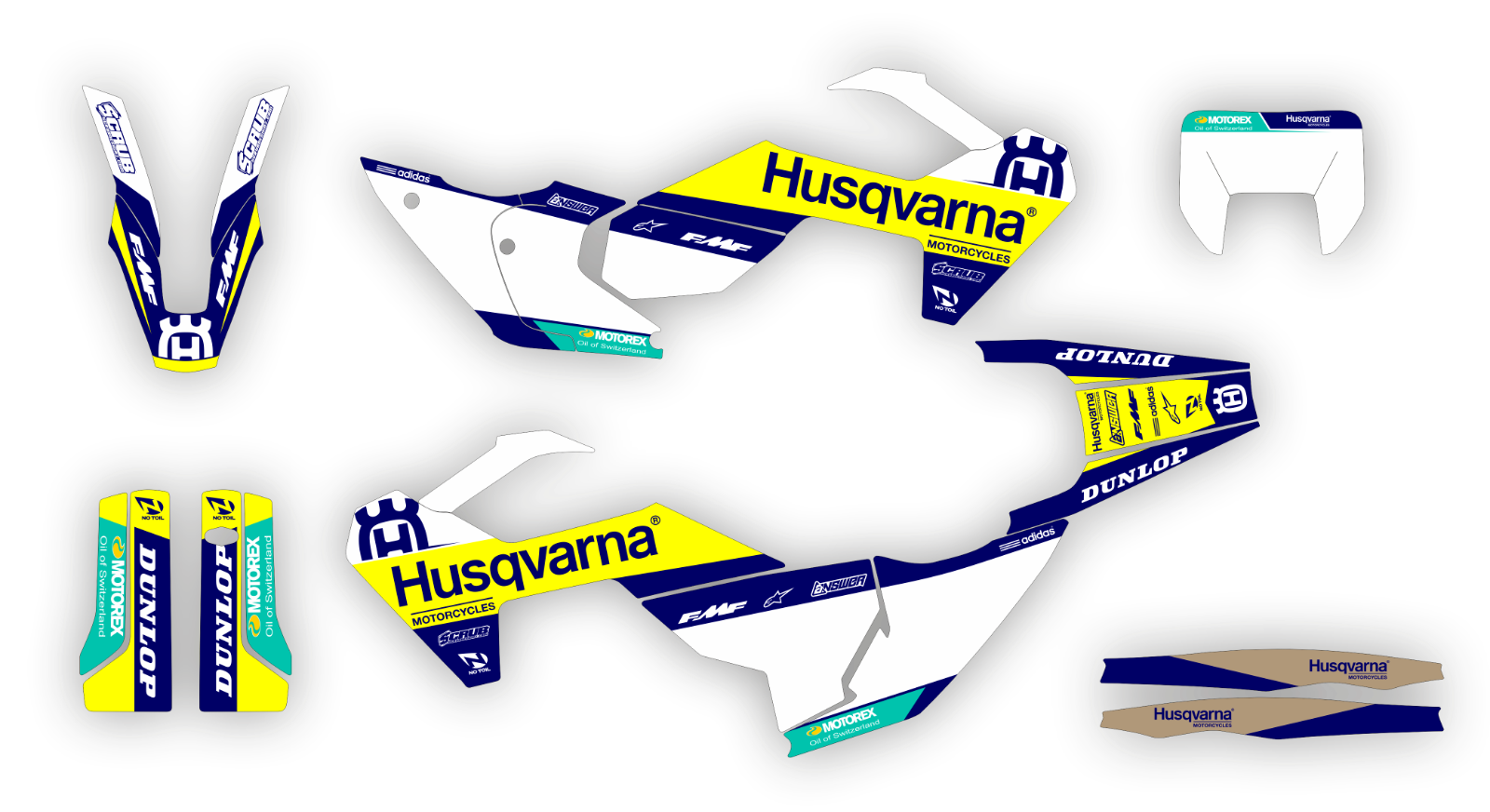 Husqvarna 2024 2025 TE FE 150 250 300 350 450 501 Graphics decals stickers SCRUB