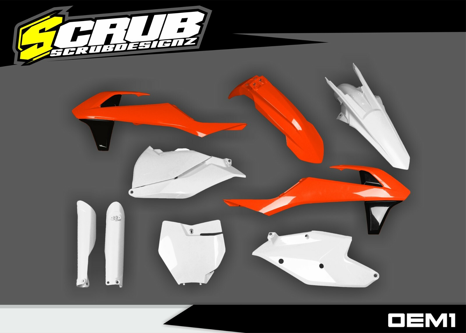 Plastics Kit White Black KTM SX SX-f XC XC-f 2016-2018 125 150 250 300 350 450