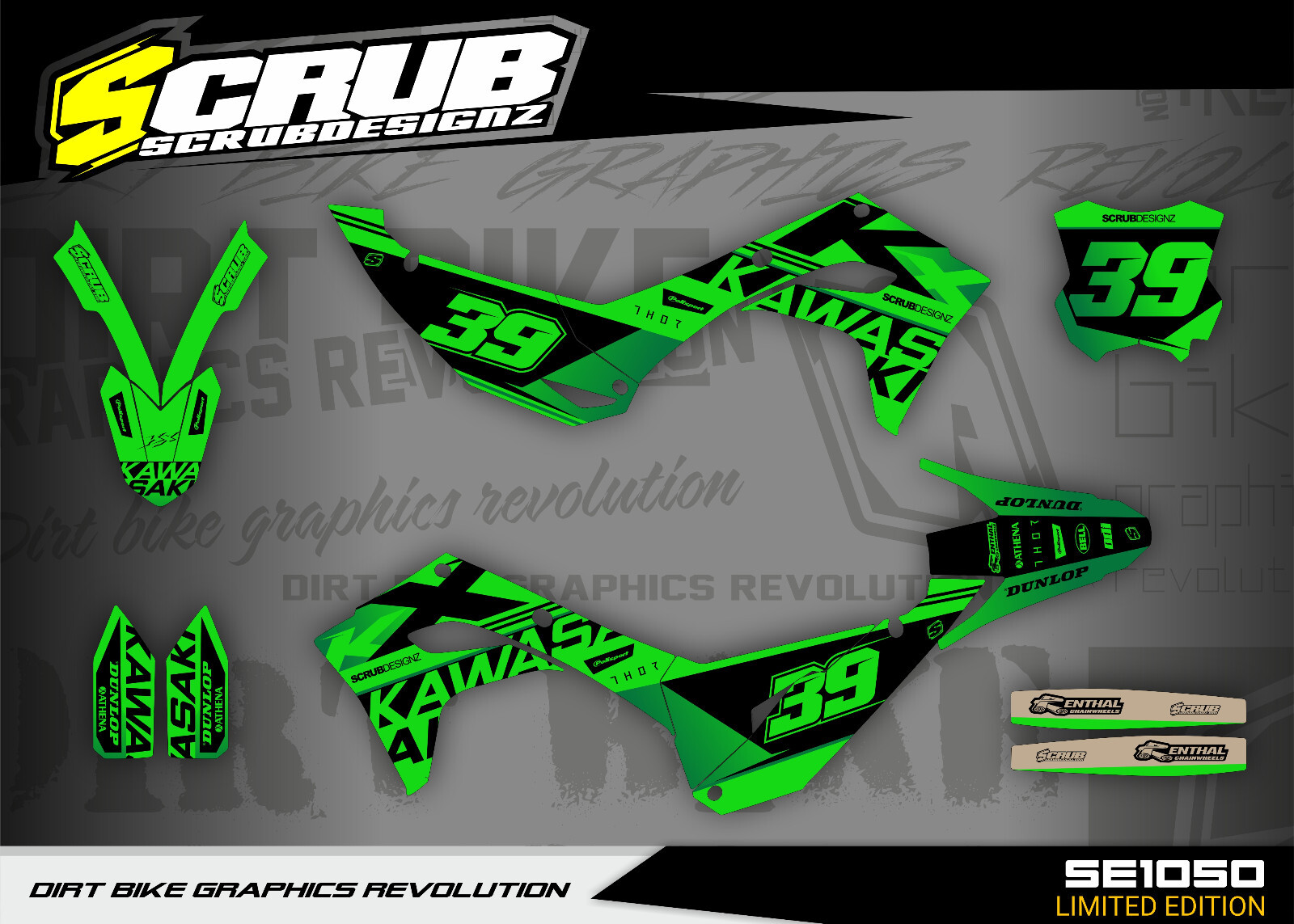 Graphics Kawasaki KX450 KX 450 2024 2025 + KX250 2025 Stickers Decals KX450X