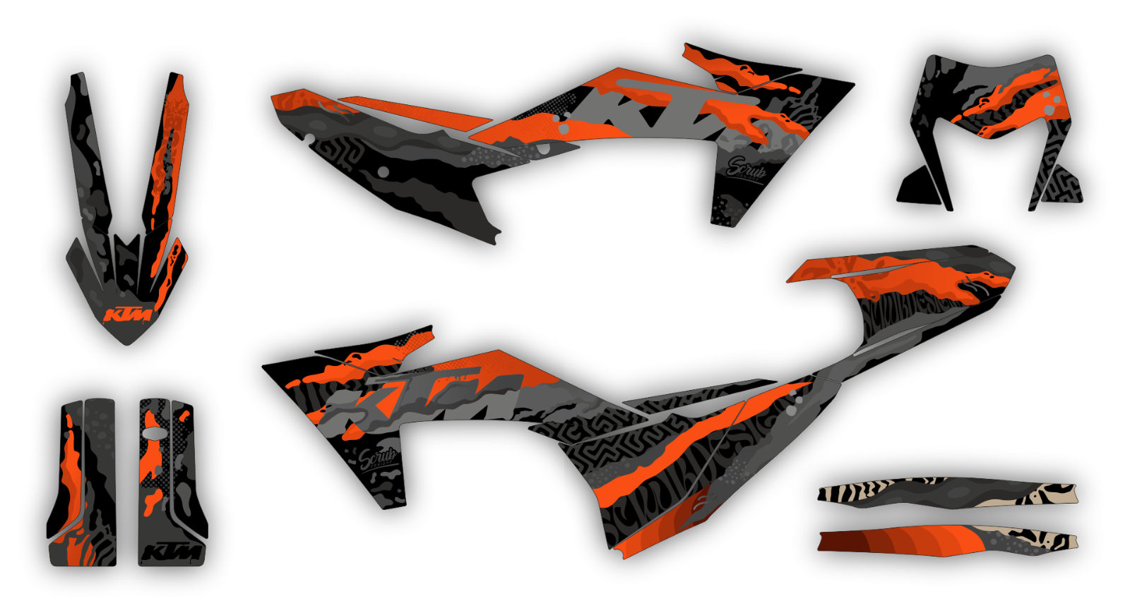 Graphics Kit KTM EXC EXC-F XC-W XCF-W 2024 2025 150 250 300 350 450 500 decal
