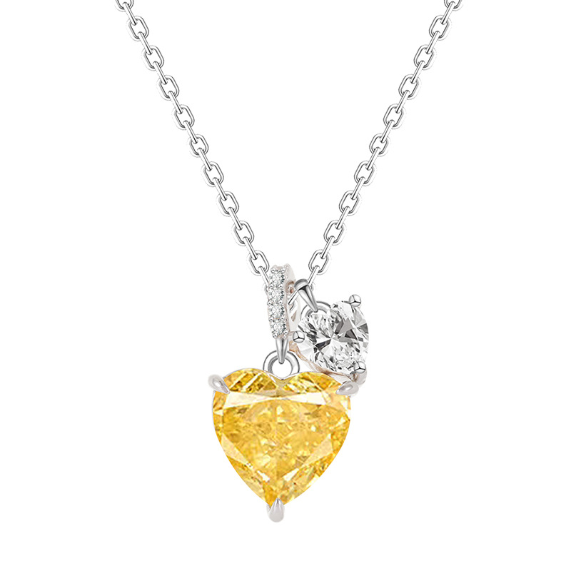 Collar Corazón Viento Frío Personalidad Simple Amarillo Cristal Mujeres... - Imagen 6 de 6