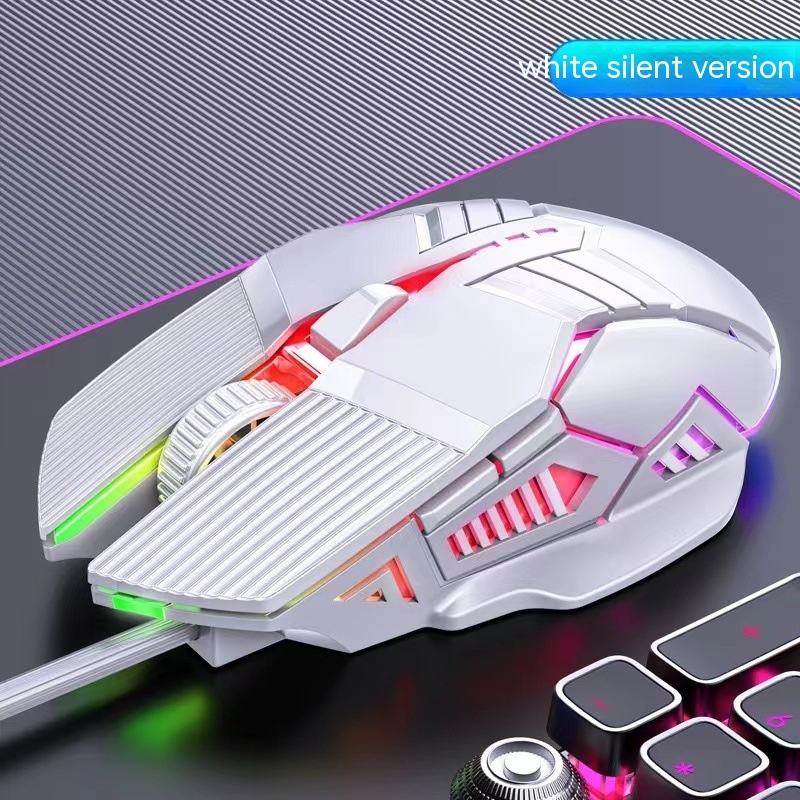 Kabelgebundene Maus 6D bunte schillernde E-Sport-Spiele Büro stumm... - Bild 10 von 10