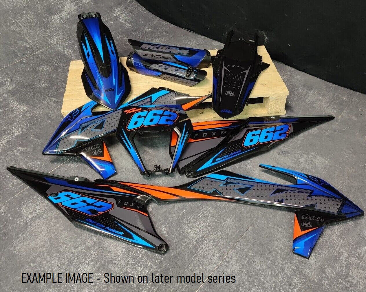 Plastics + Graphics KTM 2017 2018 2019 EXC EXC-F XC-W XCF-W Graphics Applied