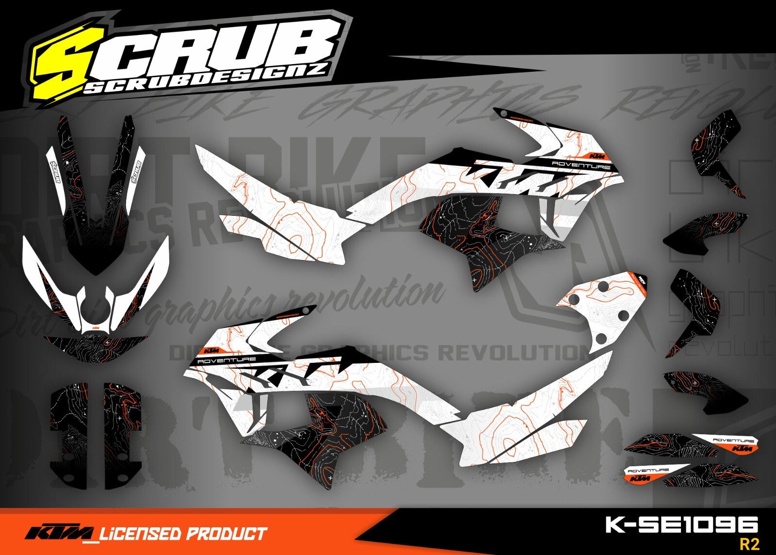 KTM ADVENTURE 2019-2022 790 R 890 R Rally Graphics Decals Stickers