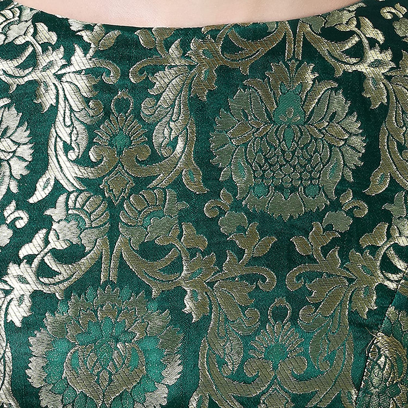 Brocade Saree Blouse Beautiful Lehenga Crop Top Ethnic Choli Boat Neck Partywear - Picture 36 of 110