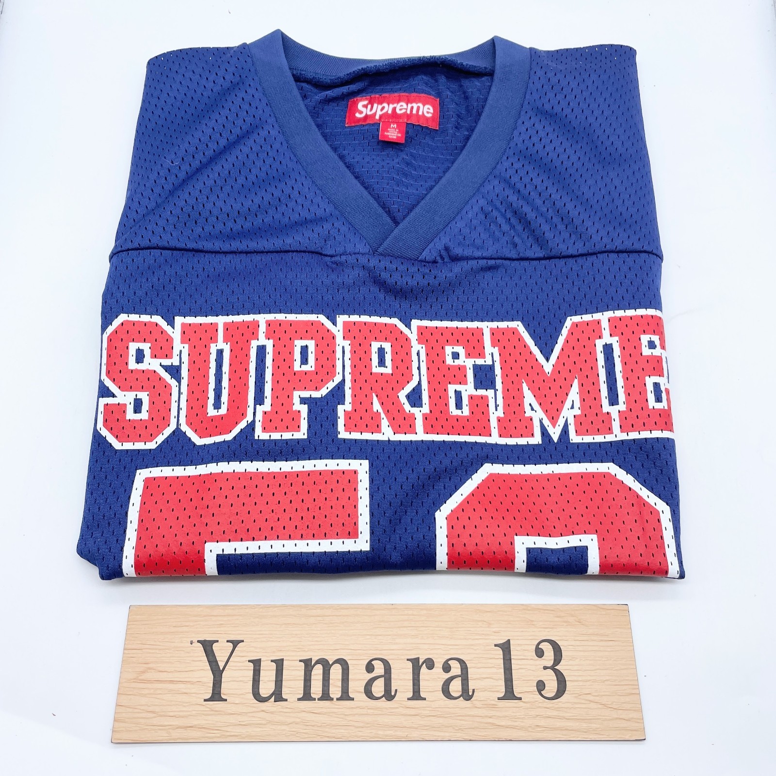 Supreme Spiderweb Football Jersey Black Orange White Blue