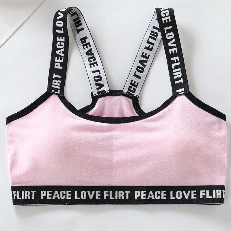 2pcs Kids Teen Girls Underwear Sport Training Bra with Chest Pad Puberty Clothes - Picture 14 of 17