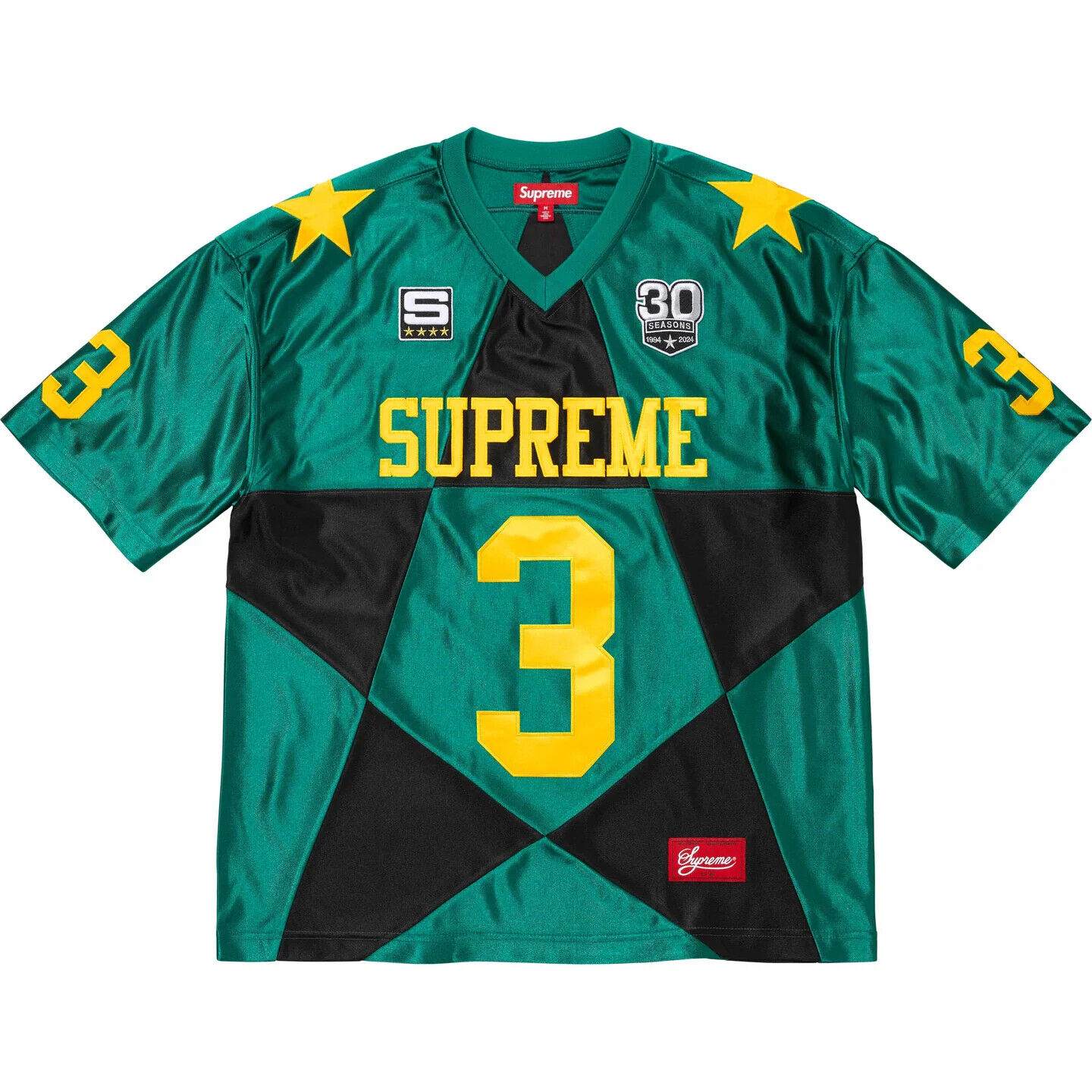 Supreme Star Football Jersey Black White Gold Dark Green 4colors