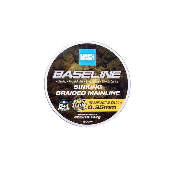 Nash Baseline Sinking Braid UV Yellow / Carp Fishing Braided Mainline - Picture 9 of 13