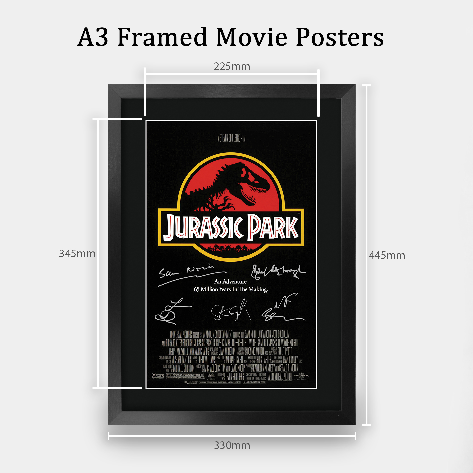 Parque Jurásico Excelente Idea de Regalo Impreso Póster A3 Imagen Firmada para Fanático del Cine - Imagen 17 de 24
