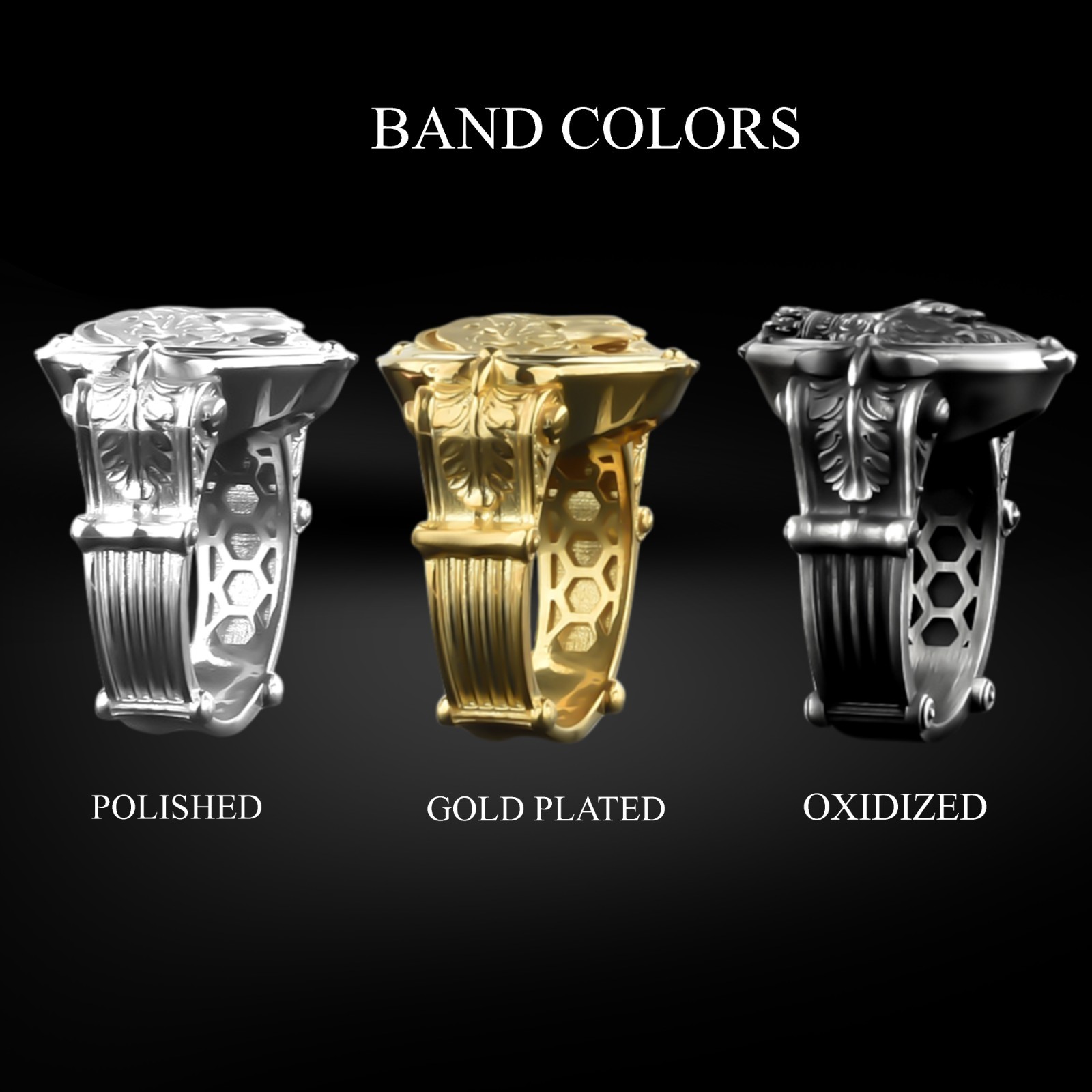 Saint Christopher Silver Men Signet Ring, Christian Faith Memorial Gift Jewelry - Product main view