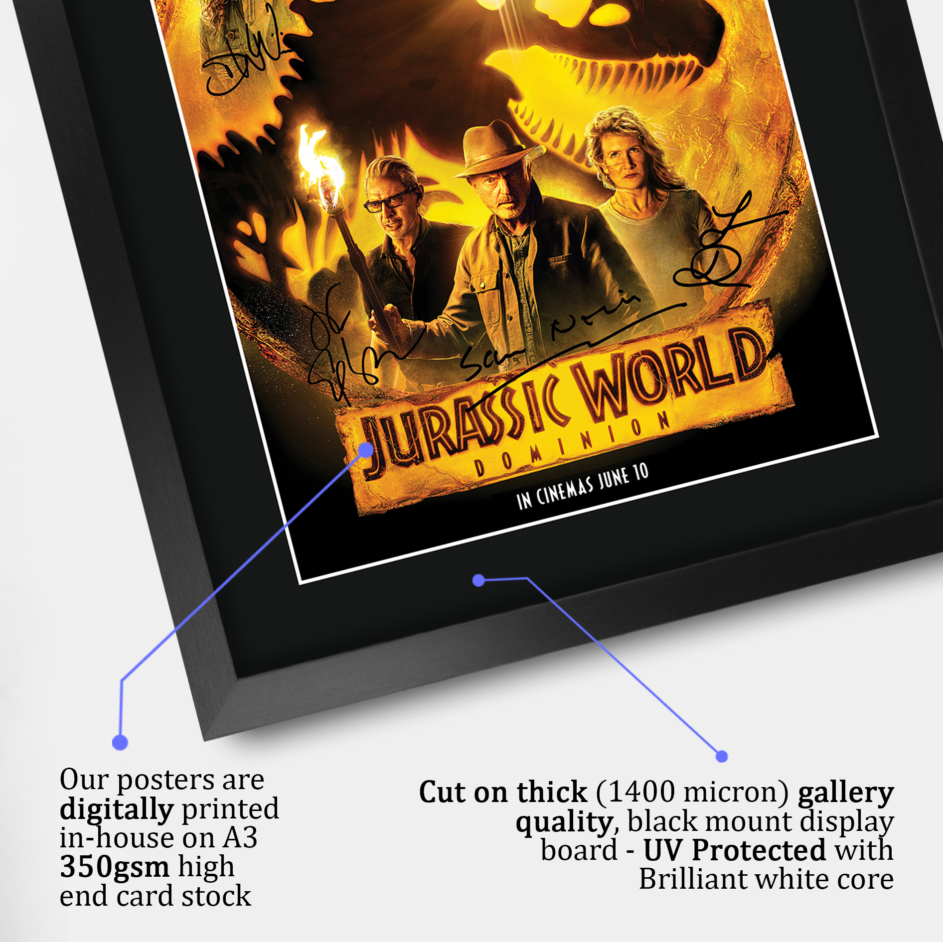 Parque Jurásico Excelente Idea de Regalo Impreso Póster A3 Imagen Firmada para Fanático del Cine - Imagen 12 de 24