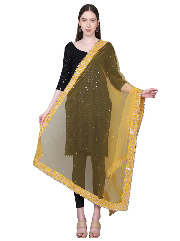 Way2Like Net Bridal Dupatta Embroidered Scarf Hijab Wedding Party Wear For Women - Picture 32 of 42