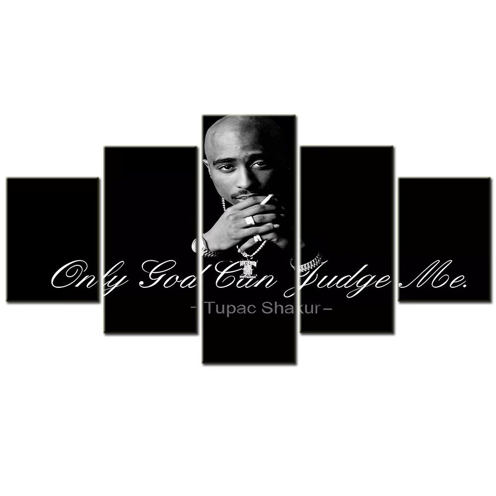 Tupac Shakur 2Pac Canvas Poster Wall Art 5 Panel Hip Hop Rapper Print Room Decor
