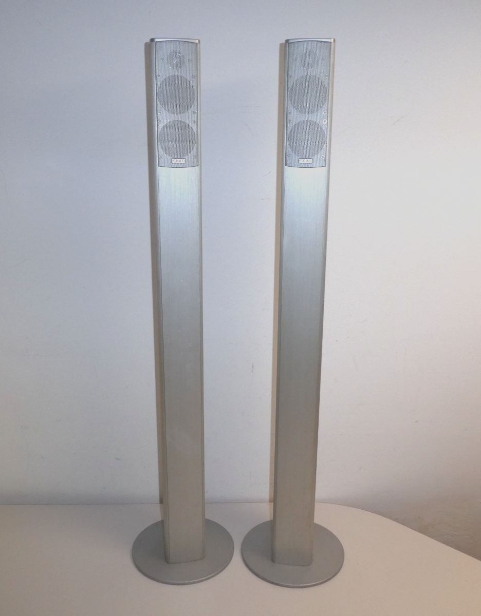 2X TEAC ALUMINUM column speakers in silver, 2-year warranty £137.16 ...