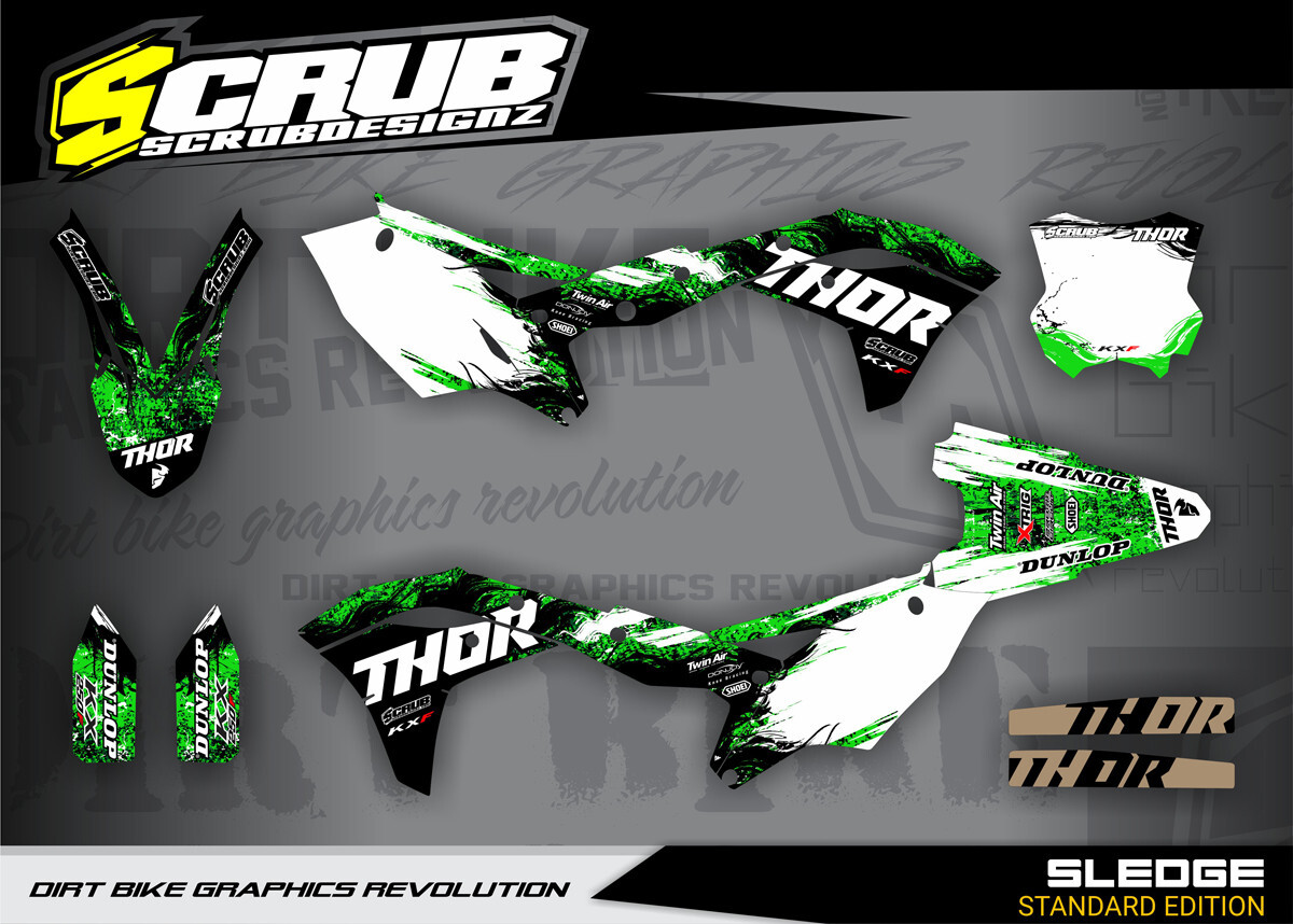 Kawasaki KX250f Graphics 2017 2018 2019 2020 Decals Stickers SCRUB KX 250
