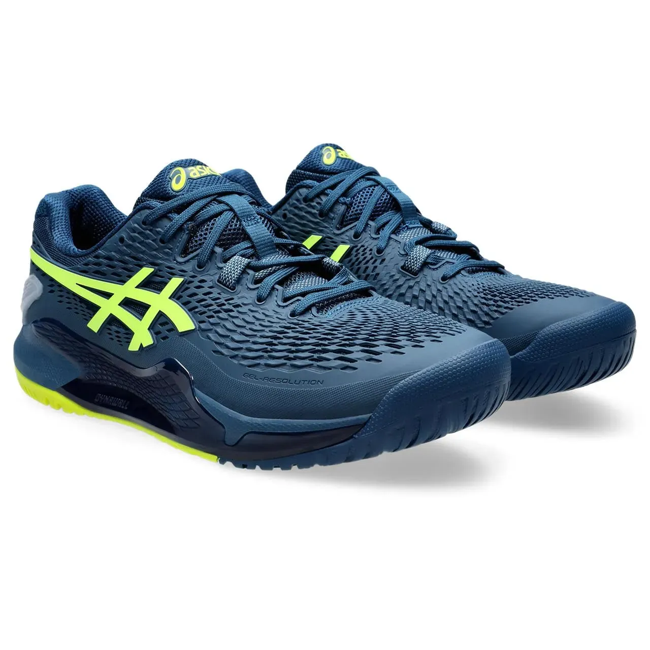Asics Men's Tennis Shoes GEL-RESOLUTION 9 Mako Blue/Safety Yellow Fr Japan - Picture 122 of 161