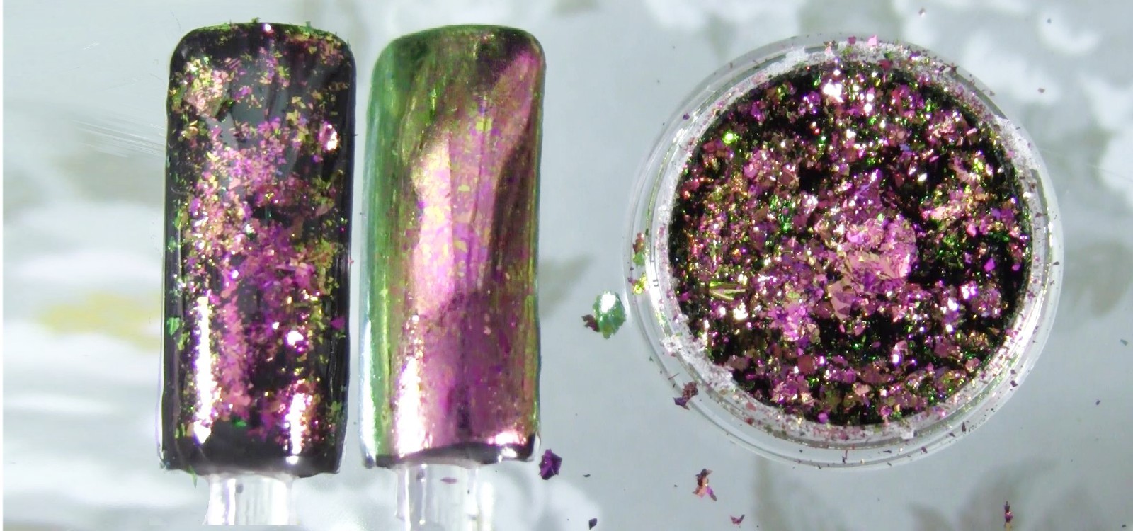 Duochrome Mirror Flakes Chameleon Multi Chrome Powder Nails art Galaxy Shifting