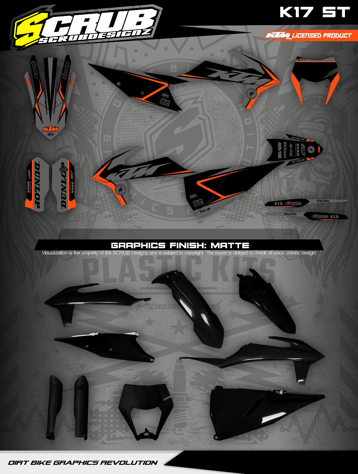 Plastics + Graphics KTM 2019-2022 SX SX-F XC XC-F | EXAMPLE IMAGE