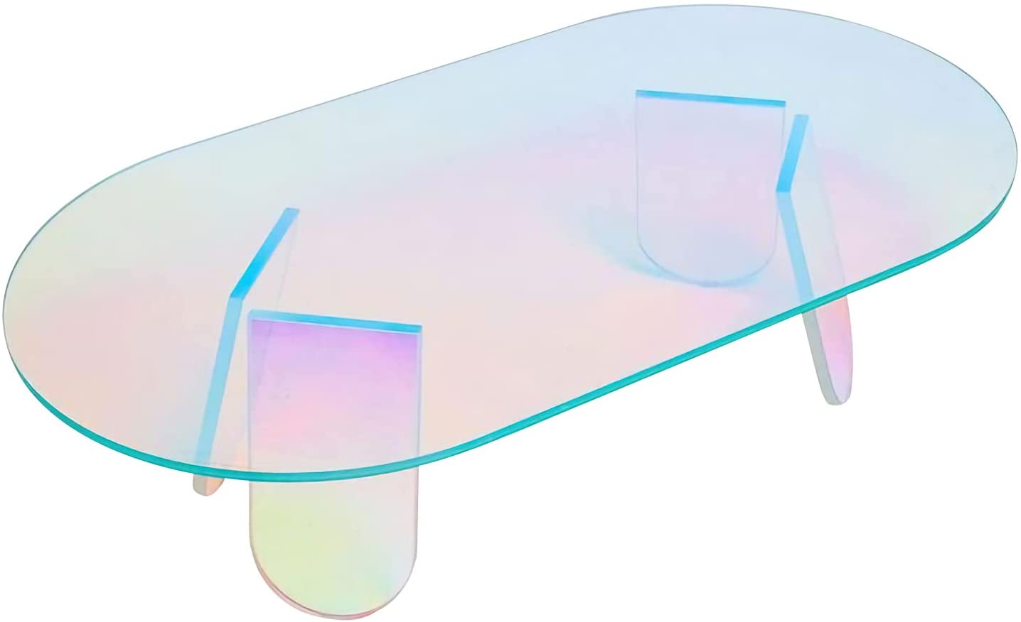 Rainbow Coffee Table, Iridescent Glass Acrylic Table Home Interior - Bild 7 von 7