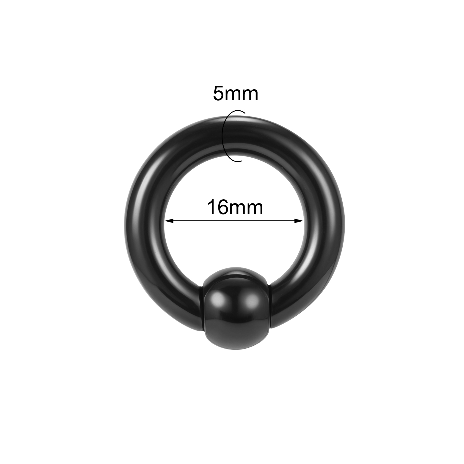 1 Pair Large Size Acrylic Captive Bead Rings Black BCR Septum Ring Ear Piercing - Picture 17 of 20