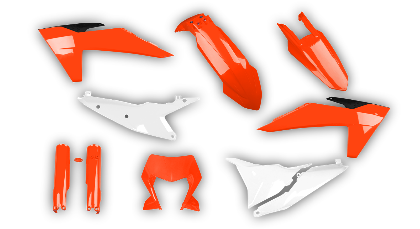 KTM 2024 2025 EXC XC-W EXC-F XCF-W Plastics kit + Fork guards Orange White
