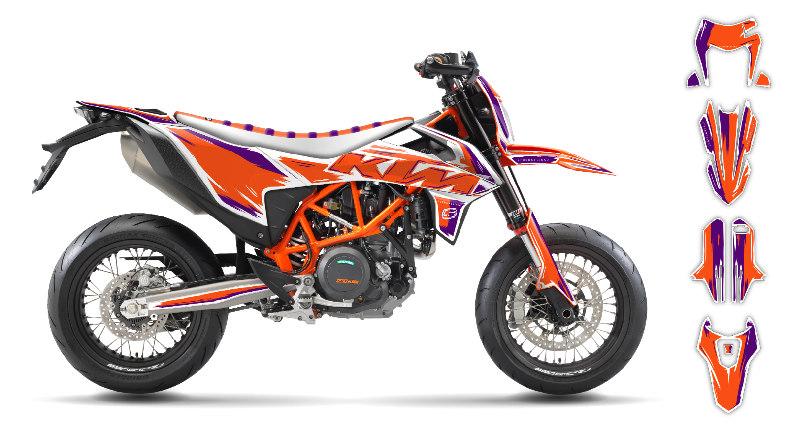 KTM graphics SMC-R 690 2019 2020 2021 2022 2023 SCRUB decals stickers Supermoto