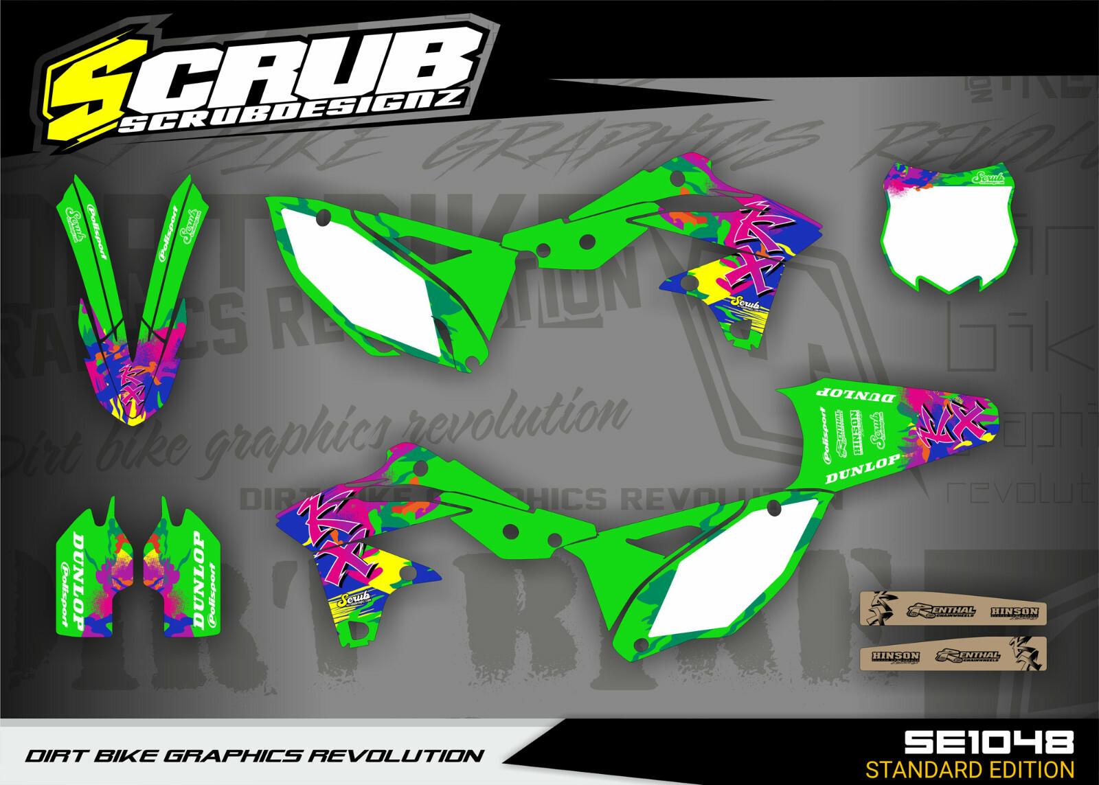 Graphics KX450f 2013 2014 2015 Kawasaki SCRUB decals KXf 450