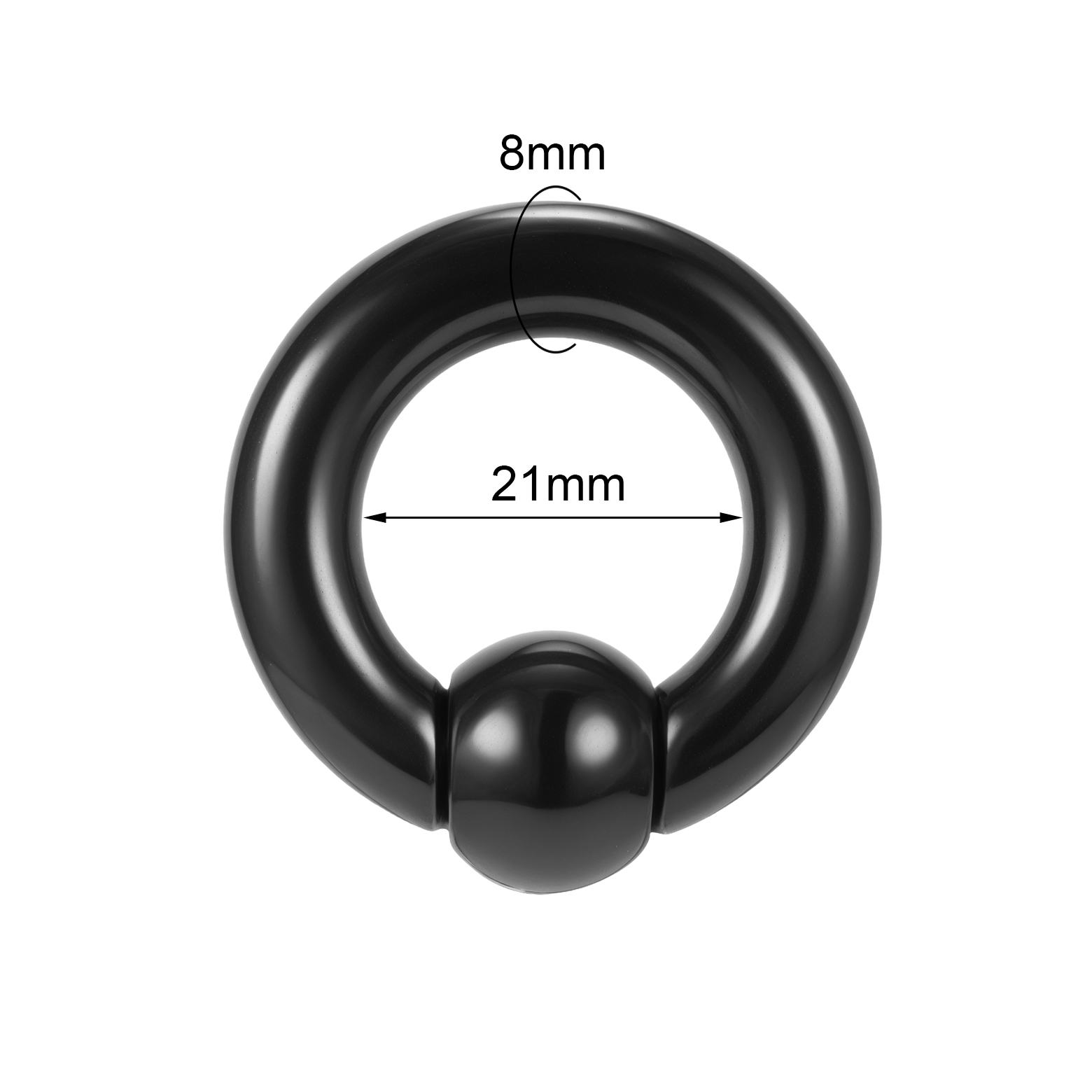 1 Pair Large Size Acrylic Captive Bead Rings Black BCR Septum Ring Ear Piercing - Picture 19 of 20