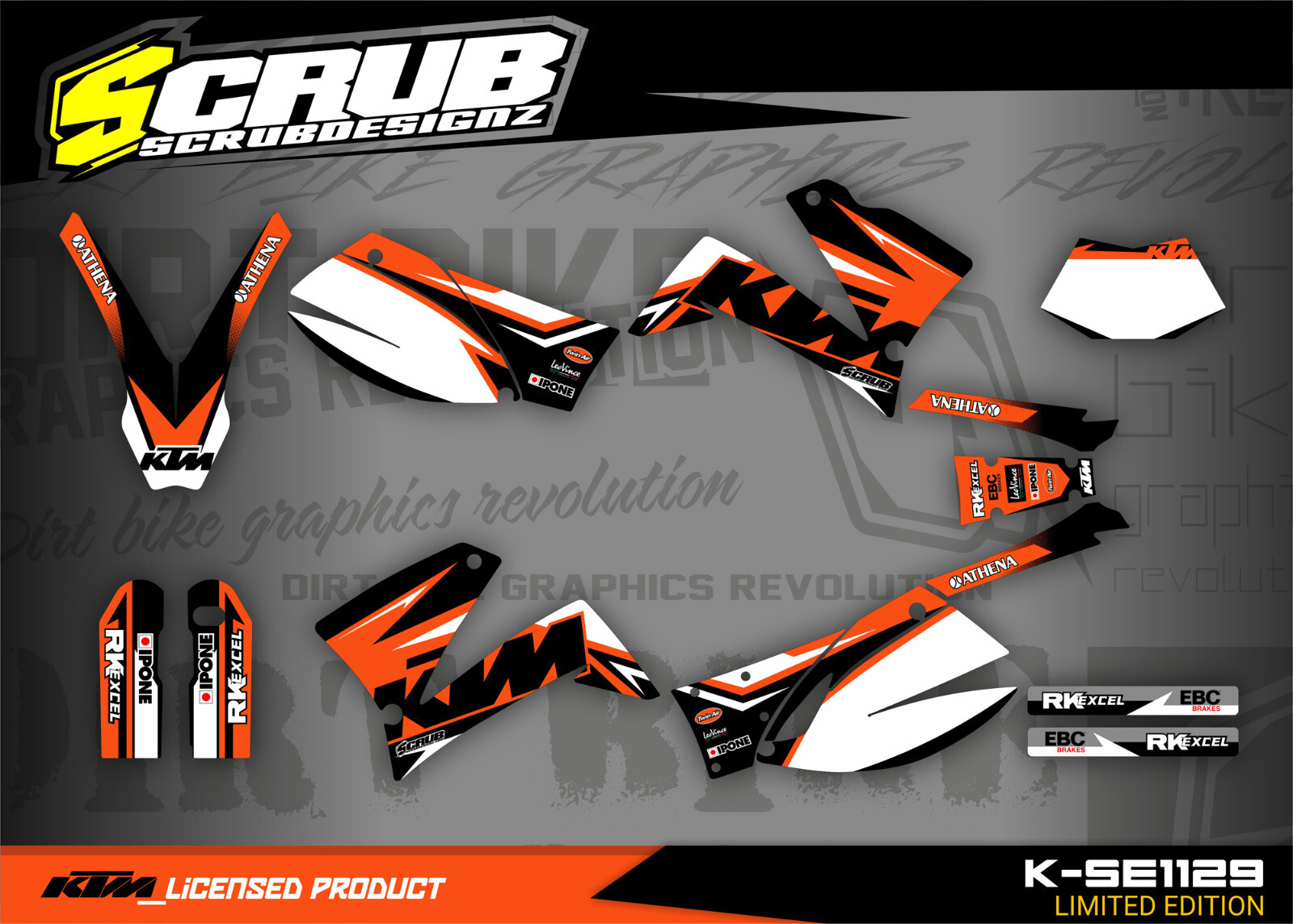 KTM graphics SXC 625 640 660 LC4 1999 - 2007 Decal set SCRUB  * ENDURO * LC4-E