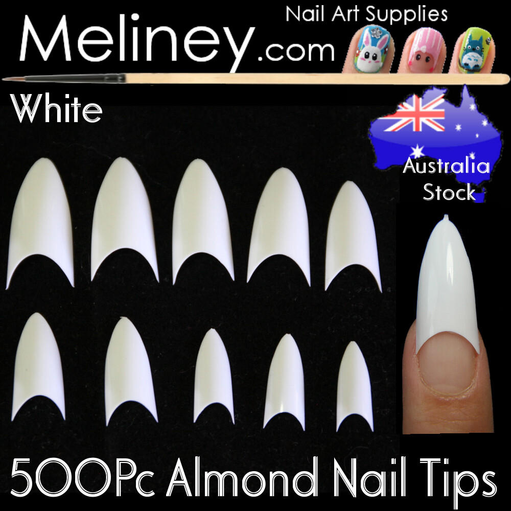 500pc Almond Tips Stiletto Pointy Oval Nails False Shape French Claw Nail
