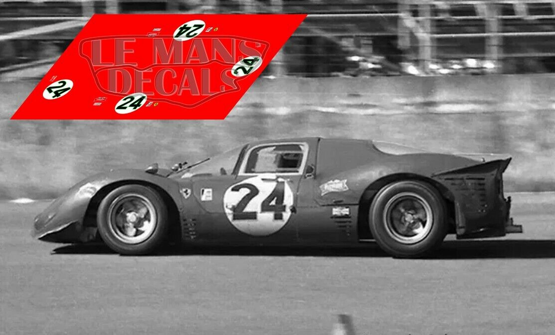Décalcomanie Ferrari 330 P3 / 412 P - Spa 1967 - Multi-échelles 1:32 1:24 1:43
