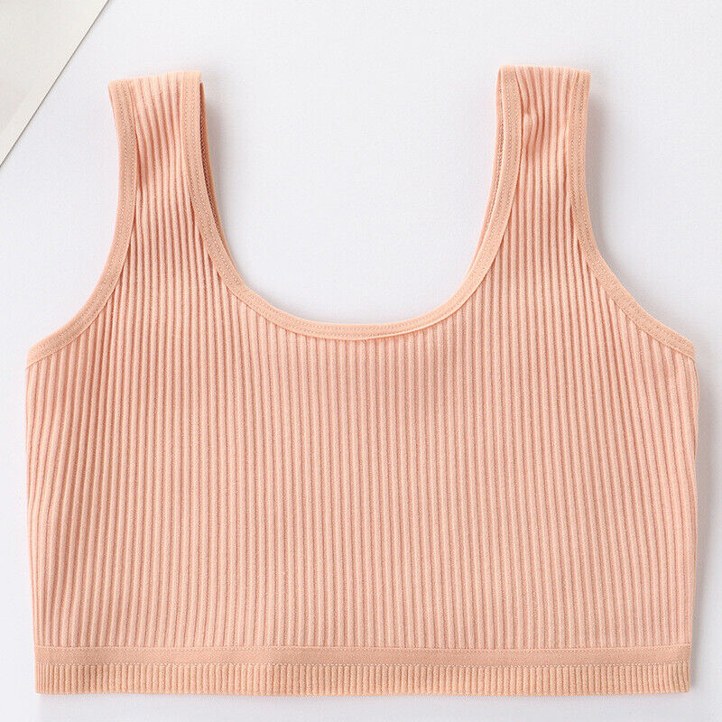 2 Pack Girls Bra Wireless Bra Tops Crop Tops Training Sports Bras for 8-18 Years - Picture 61 of 64